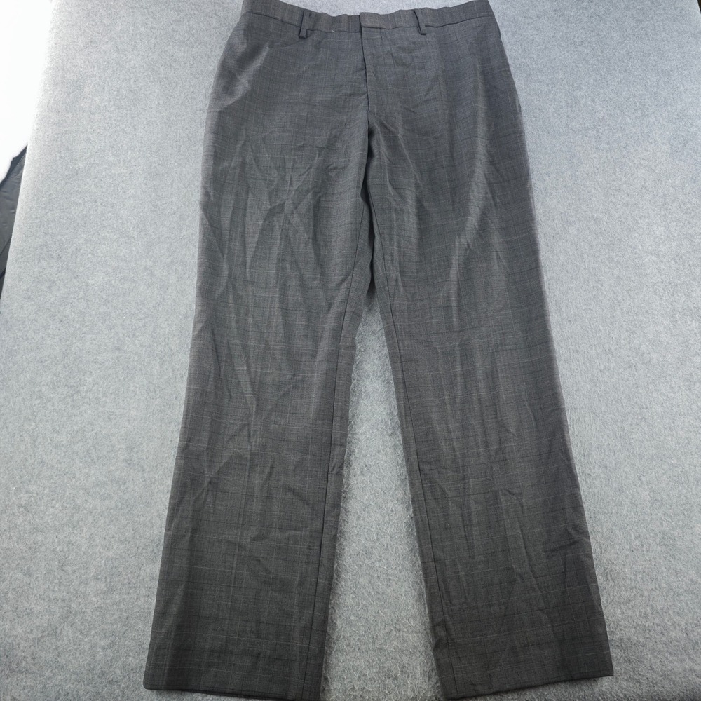Banana Republic Classic Fit Dress Pants Mens 36x34 Gray Plaid Wool Blend